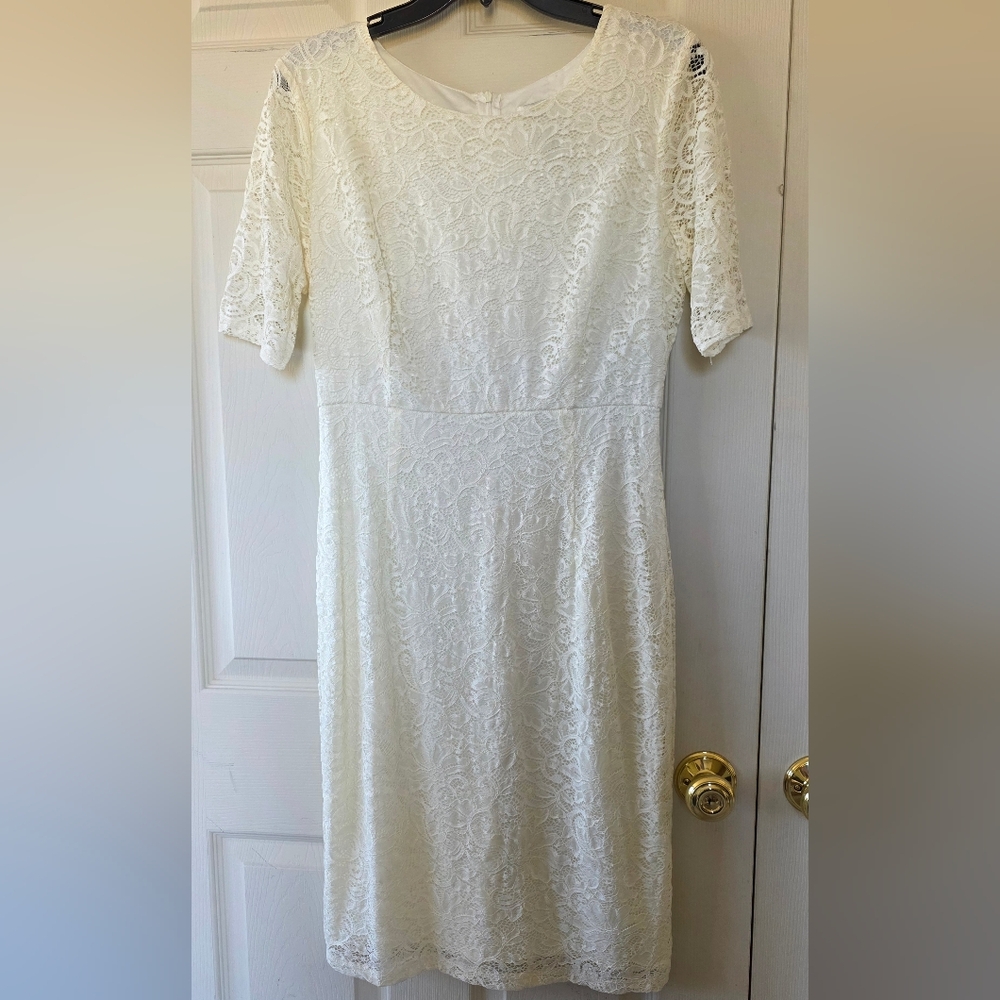 Enfocus Studio Cream Lace Midi Dress